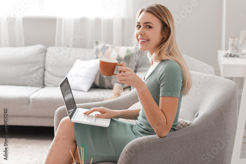 Beautiful young woman with ...