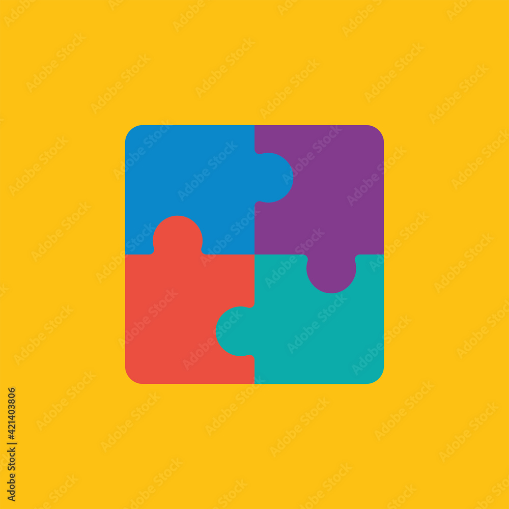 puzzle vector illustration on yellow background puzzle vector illustration on yellow background