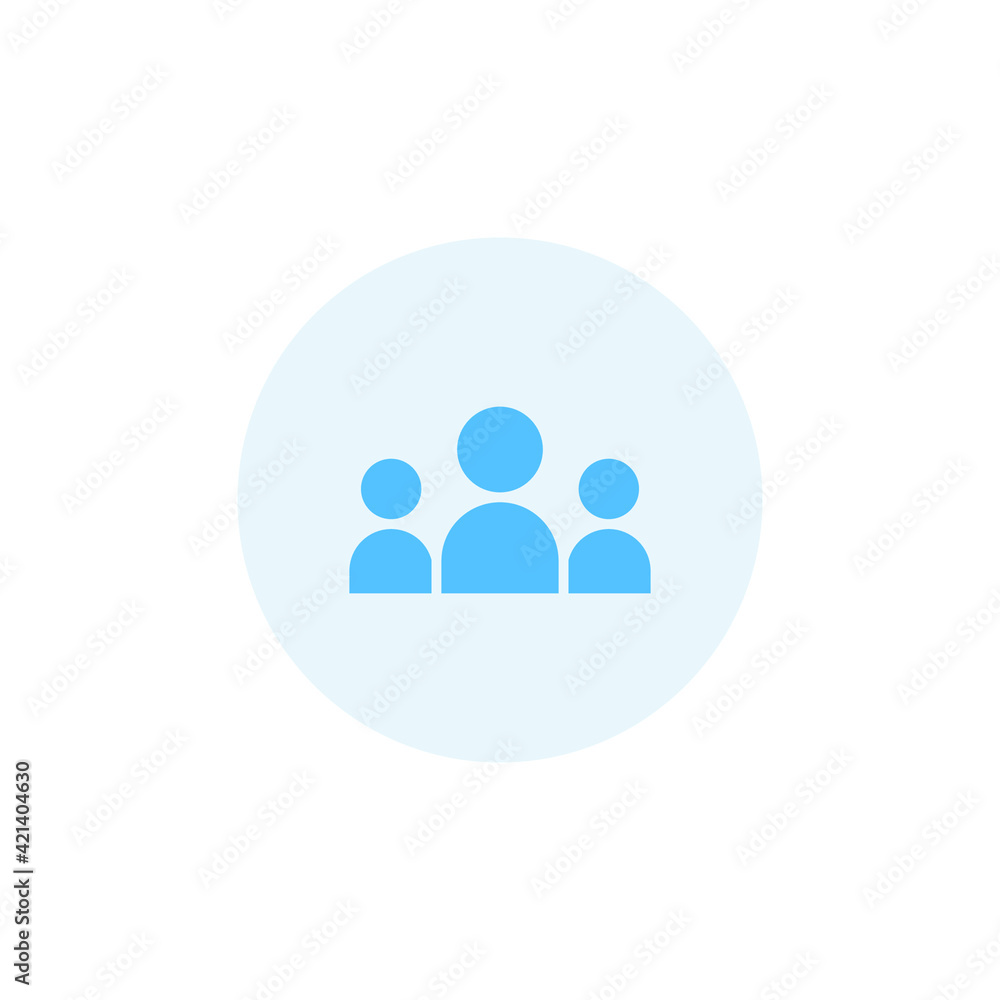 3 people colored icon. Simple flat style. Multi user, circle, group, person, service concept. Crowd sign symbol design. Vector illustration isolated on white background. EPS 10. 3 people colored icon. Simple flat style. Multi user, circle, group, person, service concept. Crowd sign symbol design. Vector illustration isolated on white background. EPS 10.