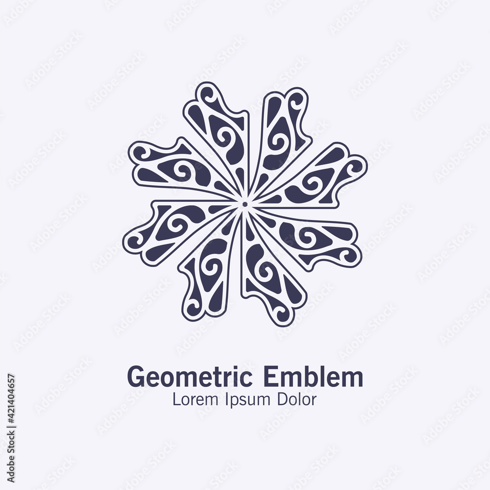 Elegant ornament style line art logo Elegant ornament style line art logo