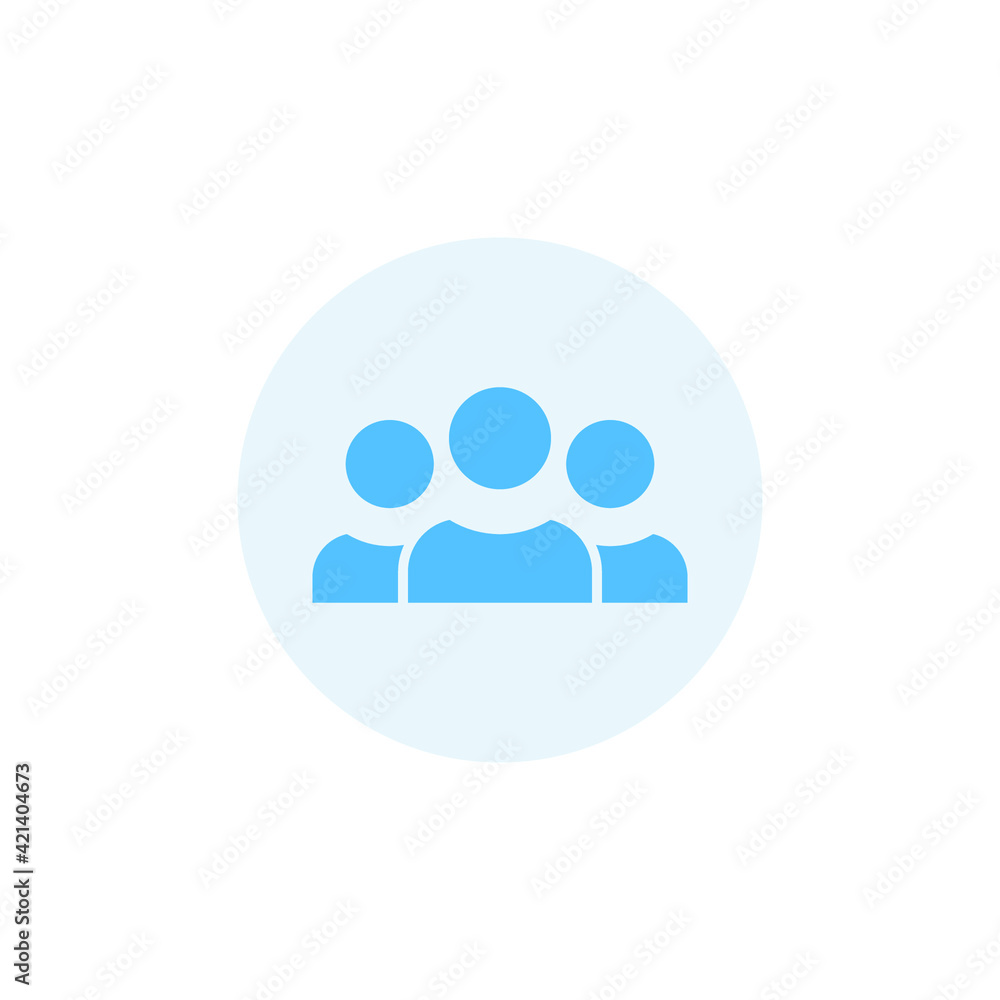 3 people colored icon. Simple flat style. Multi user, circle, group, person, service concept. Crowd sign symbol design. Vector illustration isolated on white background. EPS 10. 3 people colored icon. Simple flat style. Multi user, circle, group, person, service concept. Crowd sign symbol design. Vector illustration isolated on white background. EPS 10.