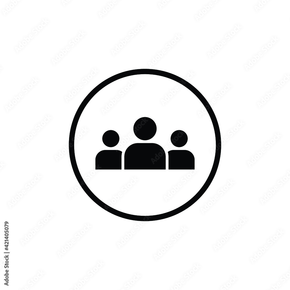 3 people flat icon. Simple solid style. Multi user, circle, group, person, service concept. Crowd sign symbol design. Vector illustration isolated on white background. EPS 10. 3 people flat icon. Simple solid style. Multi user, circle, group, person, service concept. Crowd sign symbol design. Vector illustration isolated on white background. EPS 10.