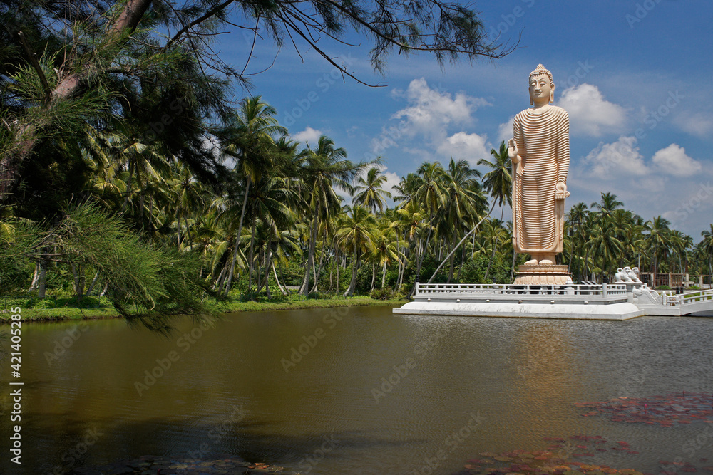 Tsunami Honganji Vihara memorial in Peraliya, Sri Lanka, erected by the Japanese in honor of the victims of the 2004 tsunami