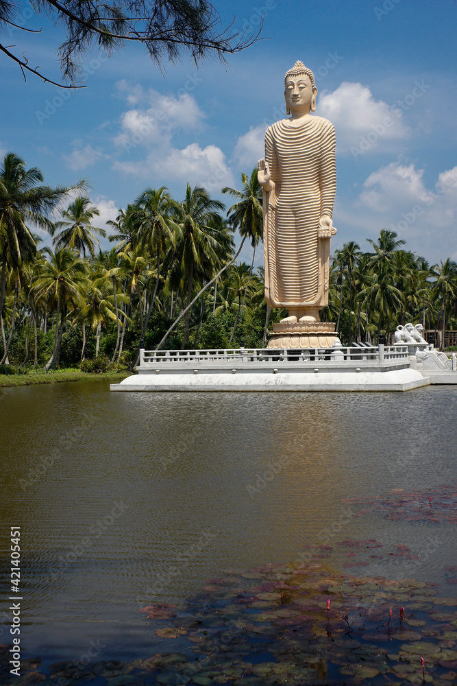 Fototapeta premium Tsunami Honganji Vihara memorial in Peraliya, Sri Lanka, erected by the Japanese in honor of the victims of the 2004 tsunami