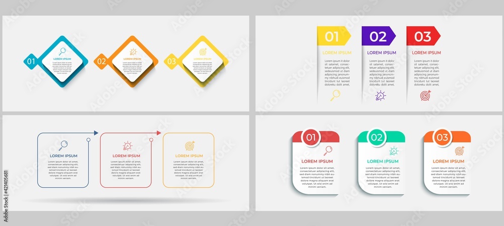Mega collection Vector Business Infographics set bundle with 3 options or steps. Business concept. Can be used for presentations banner, workflow layout, process diagram, flow chart, info graph Mega collection Vector Business Infographics set bundle with 3 options or steps. Business concept. Can be used for presentations banner, workflow layout, process diagram, flow chart, info graph