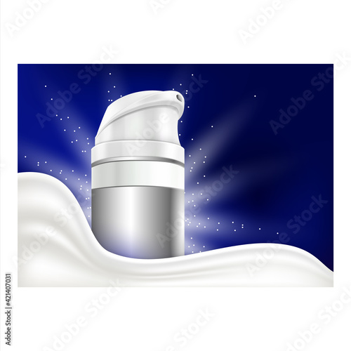 Night Cream Spray Creative Promo Banner Vector