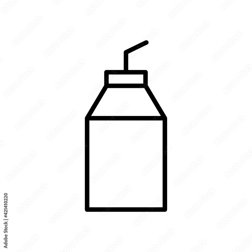 Milk box line icon. Editable stroke. Design template vector Milk box line icon. Editable stroke. Design template vector