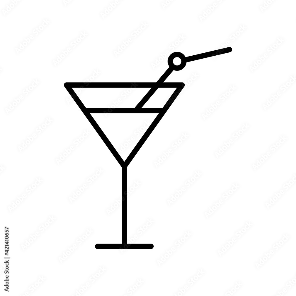 Cocktail line icon. Editable stroke. Design template vector Cocktail line icon. Editable stroke. Design template vector
