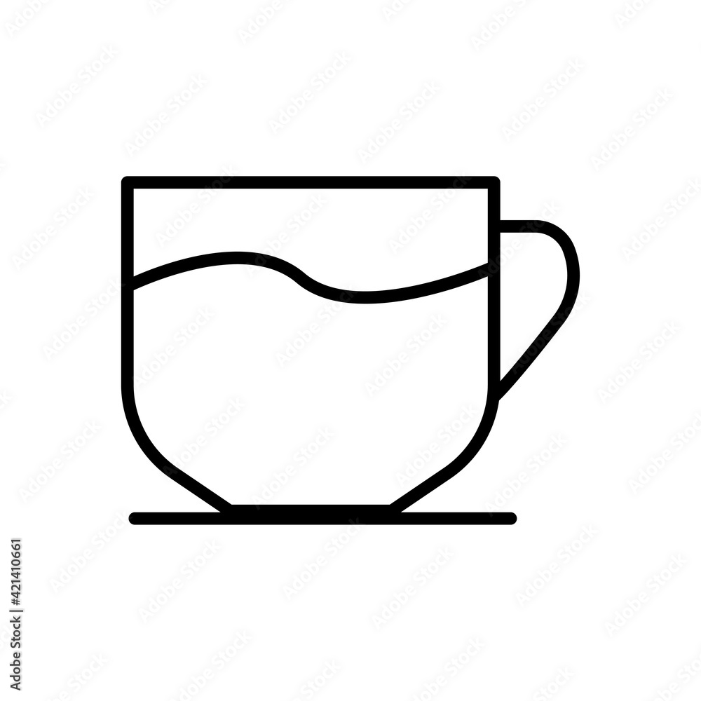 Coffee cup line icon on white background. Editable stroke. Design template vector Coffee cup line icon on white background. Editable stroke. Design template vector
