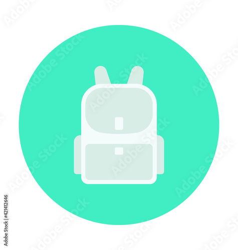 Backpack Colored Vector Icon