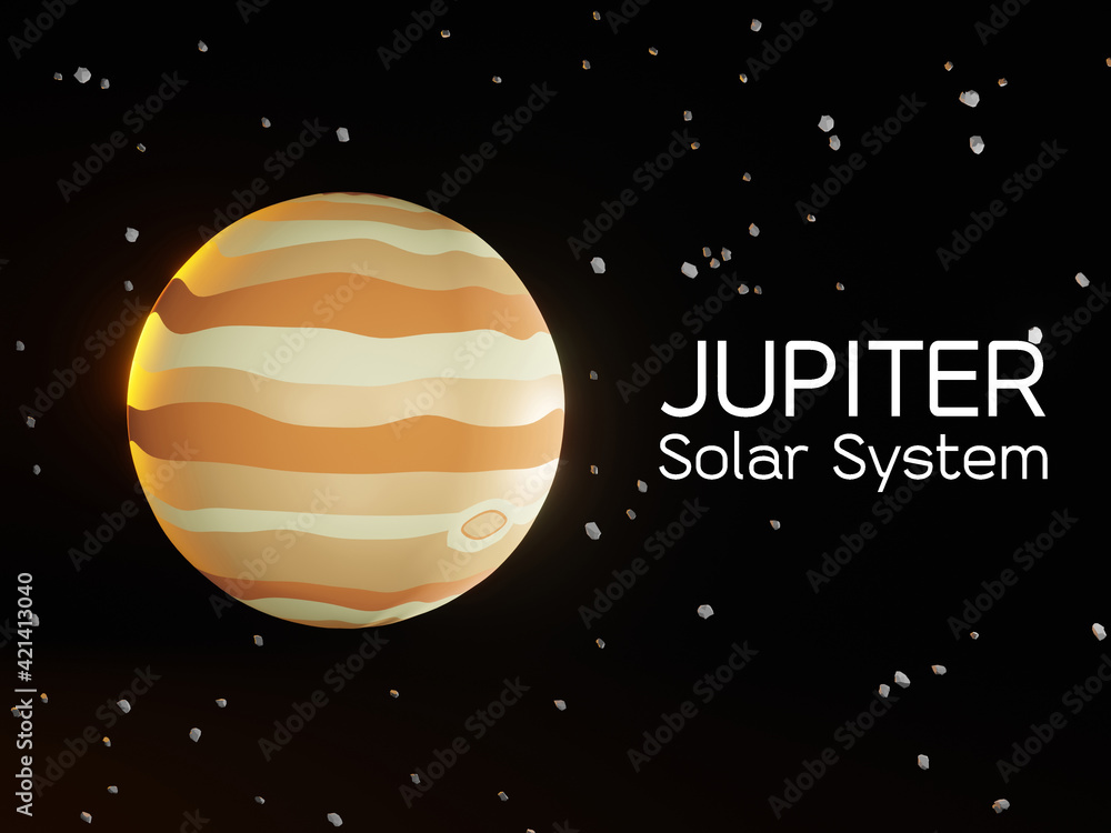 Fototapeta premium Jupiter in a space background, Planet in the solar system - 3D render