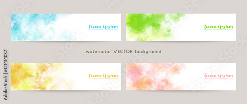 web banners template. colorful vector watercolor background