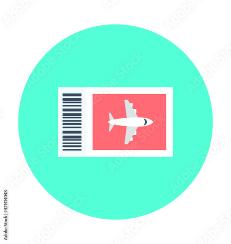 Air Ticket Colored Vector Icon