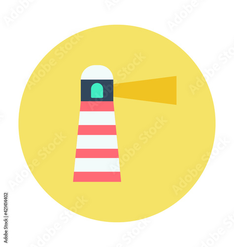 Lighthouse Colored Vector Icon Free Download Lighthouse Colored Vector Icon - GFXLoad