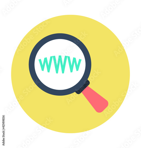 Internet Exploring Colored Vector Icon