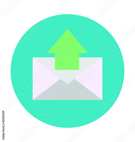 Mail Up Arrow Colored Vector Icon 