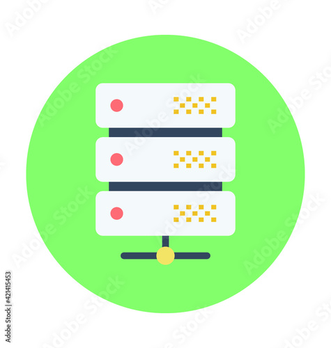 Server Network Colored Vector Icon