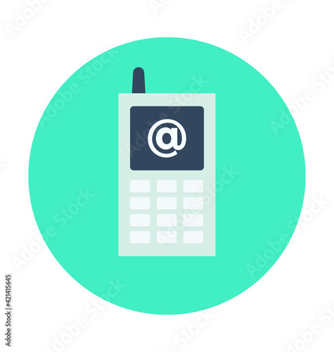 Mobile Emailing Colored Vector Icon