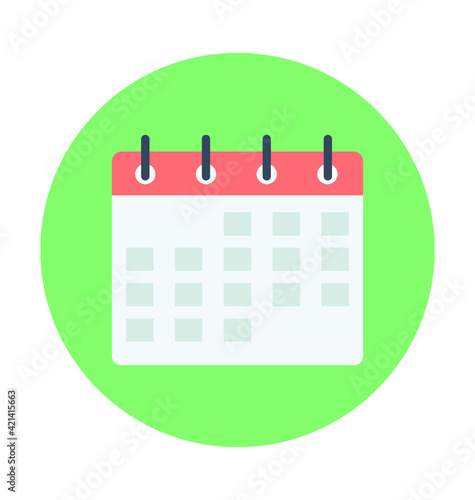 Calendar Colored Vector Icon 