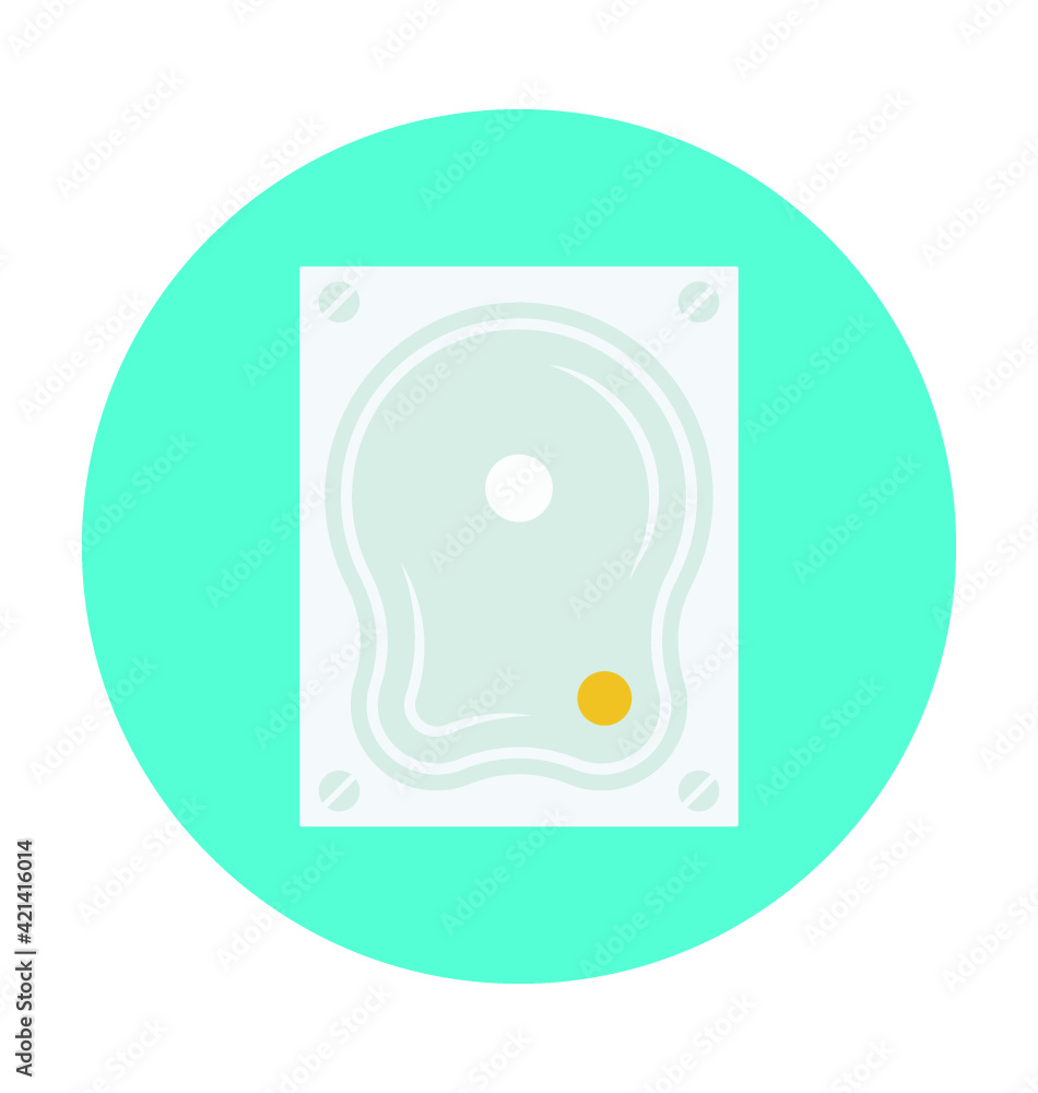 Computer Hard Drive Colored Vector Icon
