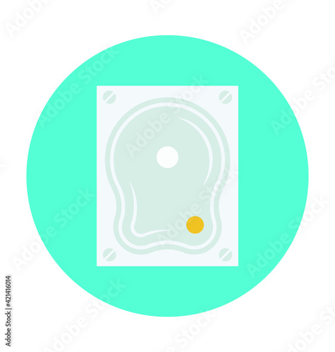 Obraz na płótnie Computer Hard Drive Colored Vector Icon w salonie