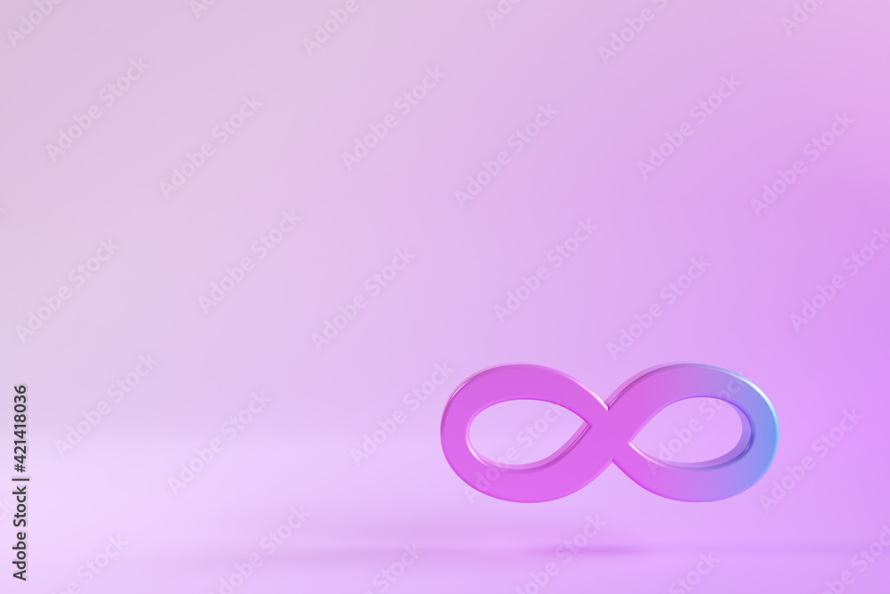 3d render Gradient color infinity symbol illustration. Math and science education concept. 3d render Gradient color infinity symbol illustration. Math and science education concept.