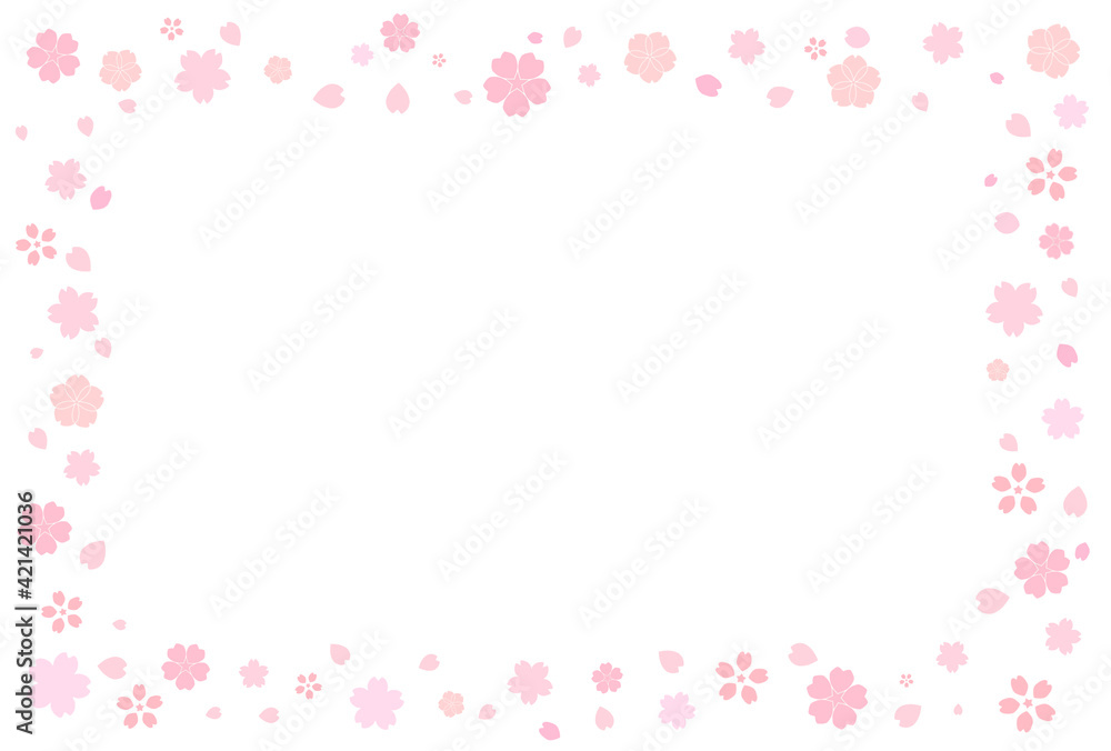 和風　桜柄　桜の花　入学　卒業　正月　成人式　年賀状　はがきテンプレート