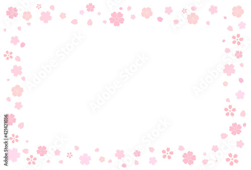 和風 桜柄 桜の花 入学 卒業 正月 成人式 年賀状 はがきテンプレート