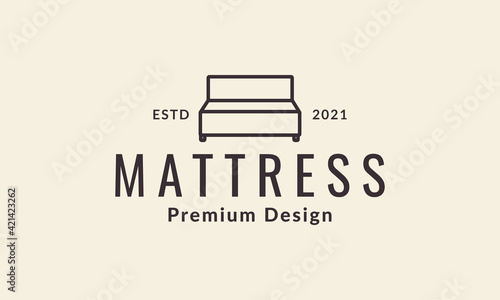 simple home furniture mattress lines minimalist logo vector symbol icon design illustration