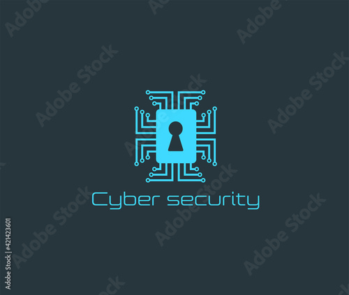 Cyber security logo icon template