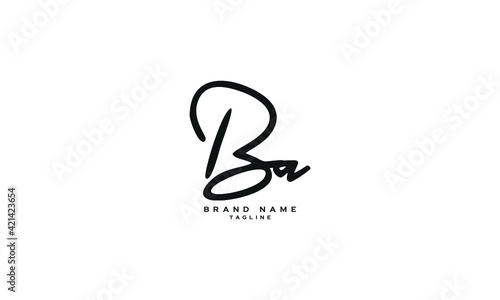 BA, Abstract initial monogram letter alphabet logo design