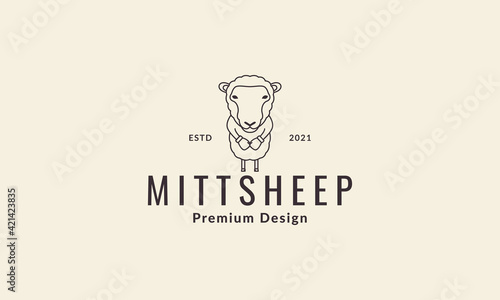  sheep boxing  illustration vector design