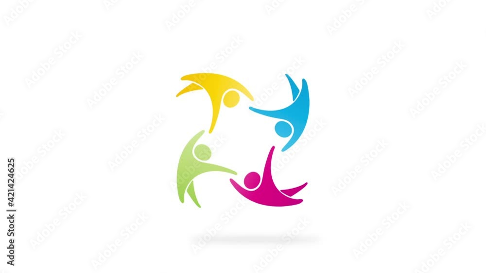 teamwork, silhouette people- graphic animated concept teamwork, silhouette people- graphic animated concept