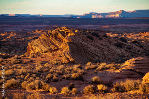 dramatic sunset landscape in the Glen Canyon Recreational Area in PAge, Arizona