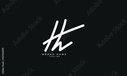 TH, HT, HH, Abstract initial monogram letter alphabet logo design