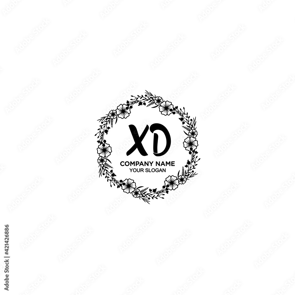 XD initial letters Wedding monogram logos, hand drawn modern minimalistic and frame floral templates XD initial letters Wedding monogram logos, hand drawn modern minimalistic and frame floral templates
