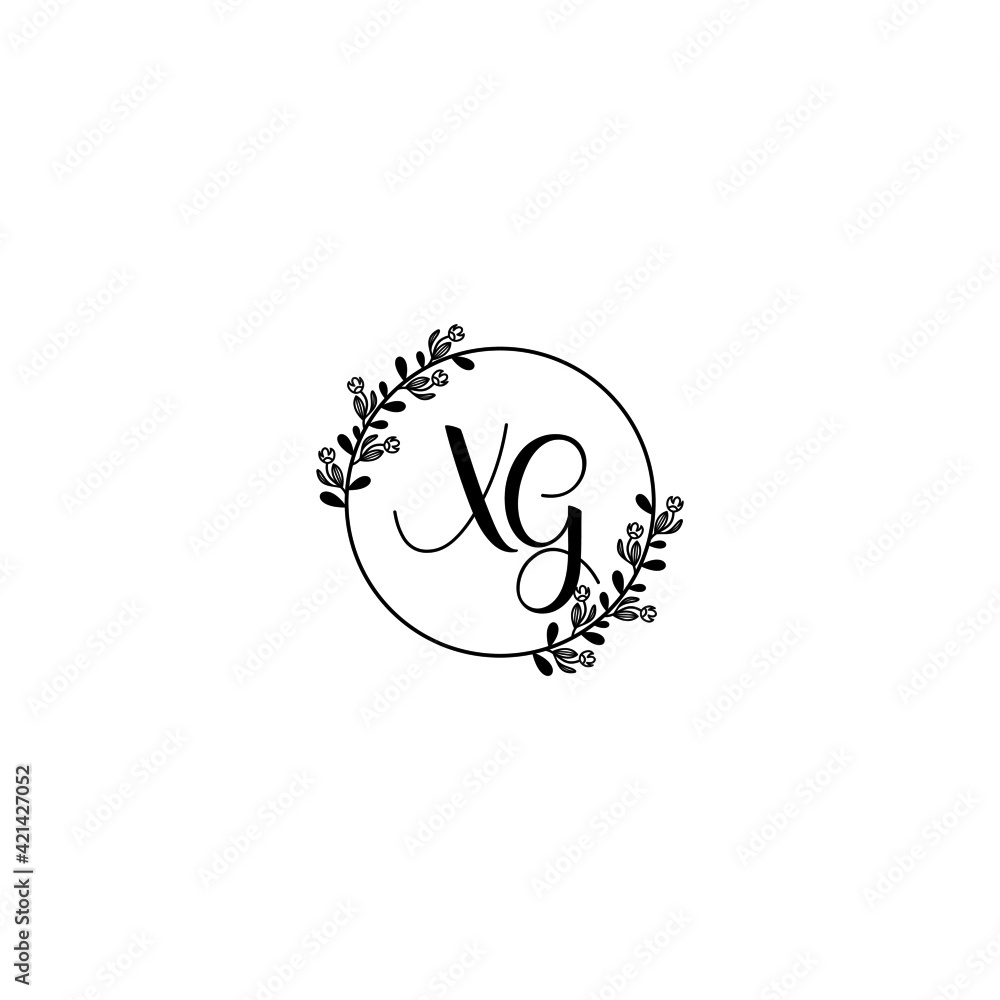 XG initial letters Wedding monogram logos, hand drawn modern minimalistic and frame floral templates XG initial letters Wedding monogram logos, hand drawn modern minimalistic and frame floral templates