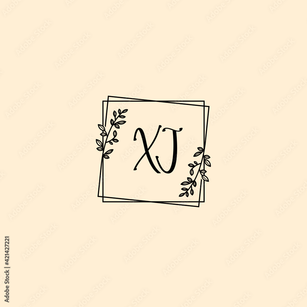 XJ initial letters Wedding monogram logos, hand drawn modern minimalistic and frame floral templates XJ initial letters Wedding monogram logos, hand drawn modern minimalistic and frame floral templates