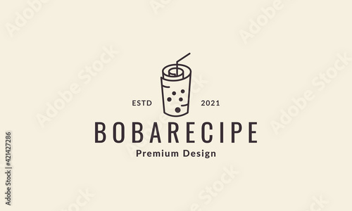 drink boba recipe logo vector symbol icon design illustration