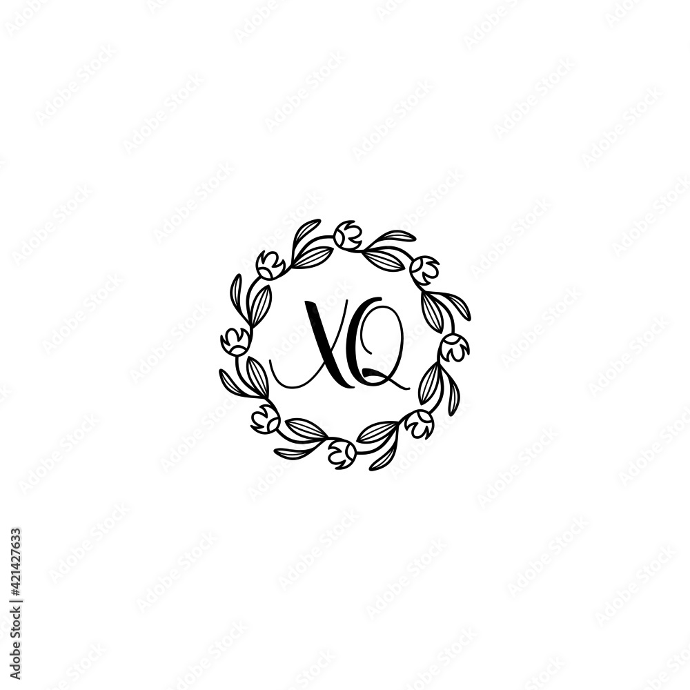 XQ initial letters Wedding monogram logos, hand drawn modern minimalistic and frame floral templates XQ initial letters Wedding monogram logos, hand drawn modern minimalistic and frame floral templates