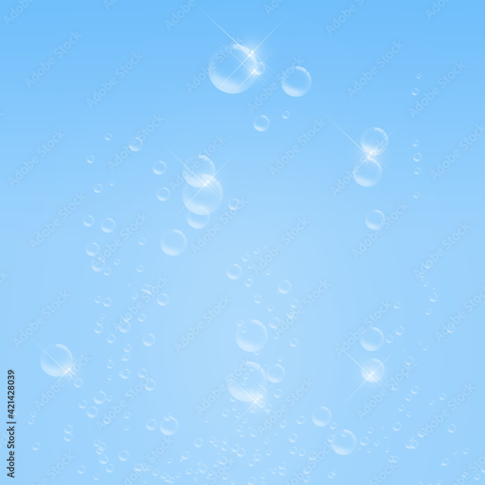 水　アクア　水滴　しずく　雫　雨　白背景　泡　気泡　しゃぼん玉