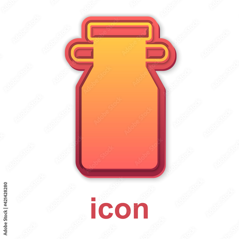Gold Can container for milk icon isolated on white background. Vector Gold Can container for milk icon isolated on white background. Vector