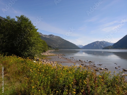 Skeena River on Yellowhead Highway near Prince Rupert Canada photo