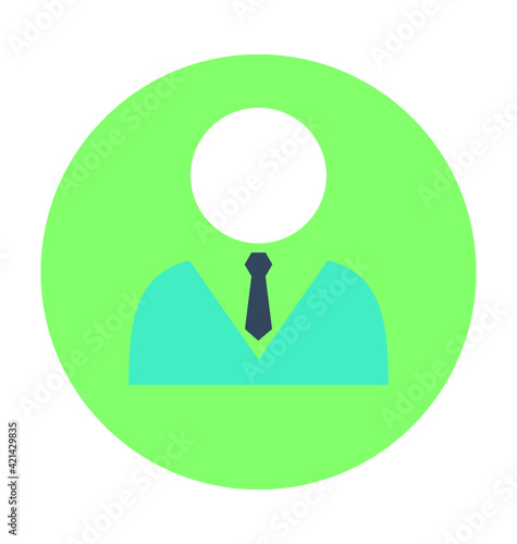 Male Avatar Colored Vector Icon 