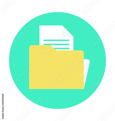 Computer Folder Colored Vector Icon 