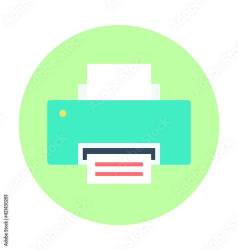 Facsimile Colored Vector Icon 