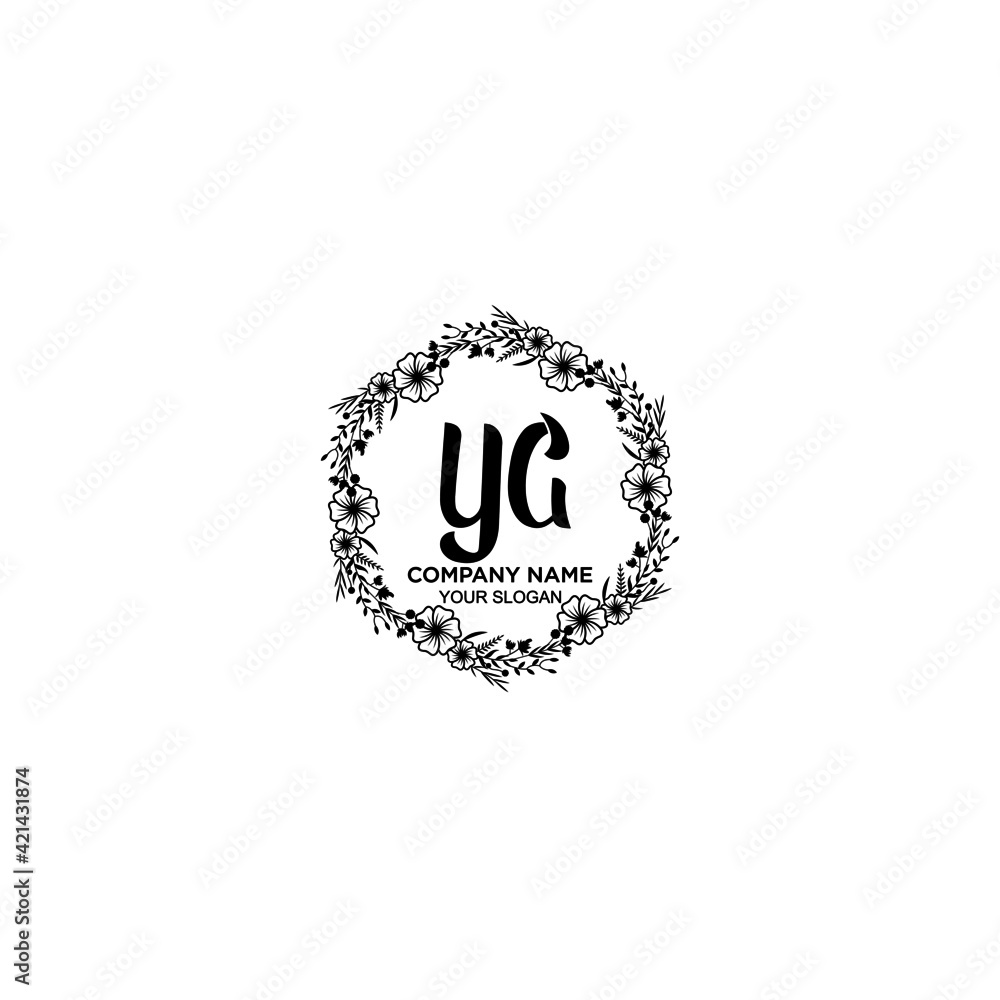 YG initial letters Wedding monogram logos, hand drawn modern minimalistic and frame floral templates YG initial letters Wedding monogram logos, hand drawn modern minimalistic and frame floral templates