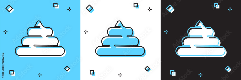 Set Shit icon isolated on blue and white, black background. Vector Set Shit icon isolated on blue and white, black background. Vector