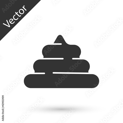 Grey Shit icon isolated on white background. Vector