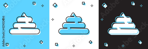 Set Shit icon isolated on blue and white, black background. Vector